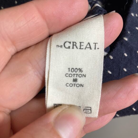 The Great top XS size 0 Polka Dot Crew Neck sleeveless cotton pintuck Shell - Picture 9 of 12